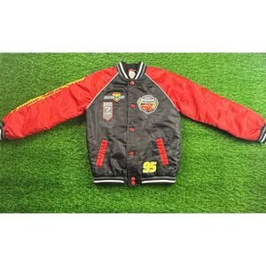 Disney Cars Lightning McQueen Jacket Kids 7/8 Black Red Piston Cup Racer 95